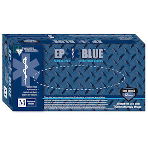 Gloves, Exam, XX-Large, Latex, Non-Sterile, PF, Textured, 15 mil Finger Thickness Extended Cuff, High Risk, Blue
